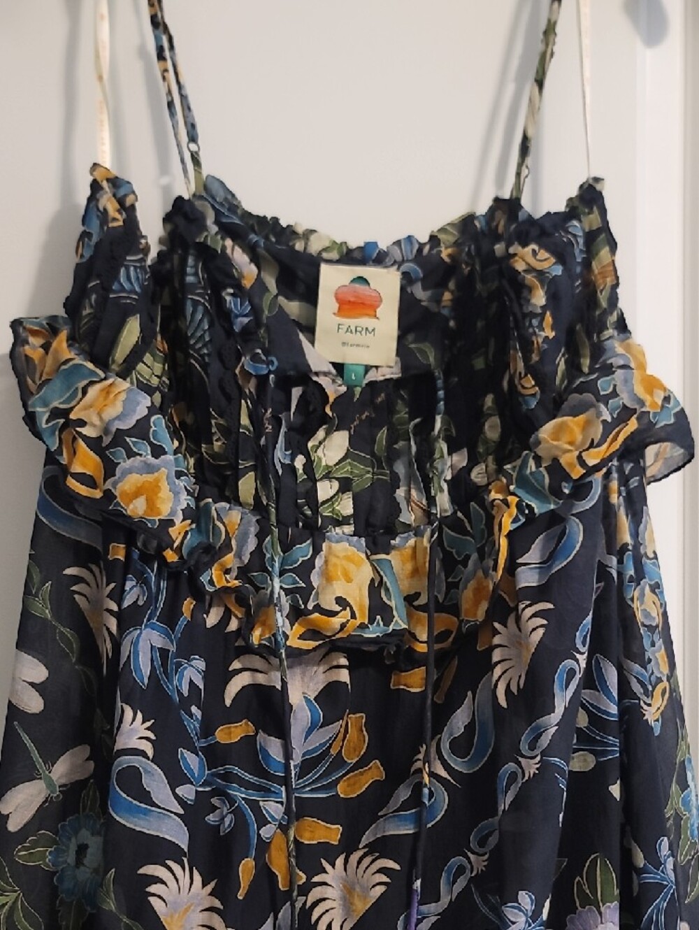 FARM Rio Navy Floral Maxi Dress with Yellow & Purple Accents - Picture 3 of 7